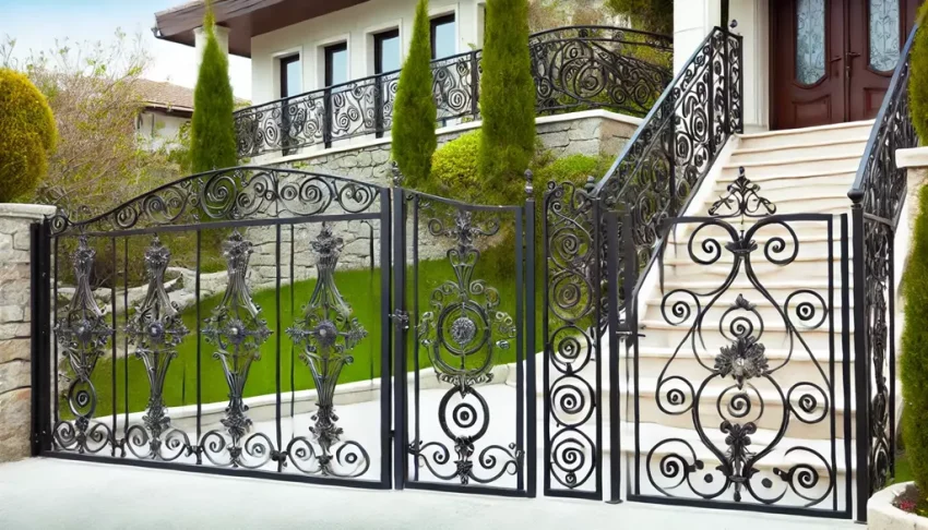 Dekorativa räcken och grindar i konstsmide - design och funktion