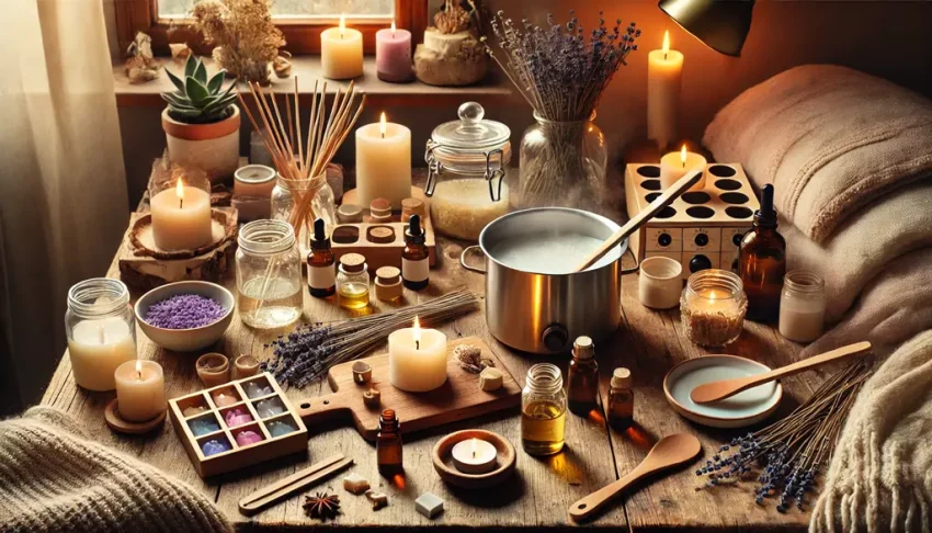 Handgjorda ljus för att skapa en avslappnande atmosfär hemma