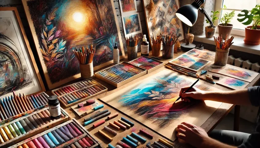 Utforska tekniker för att skapa illustrationer med pastell