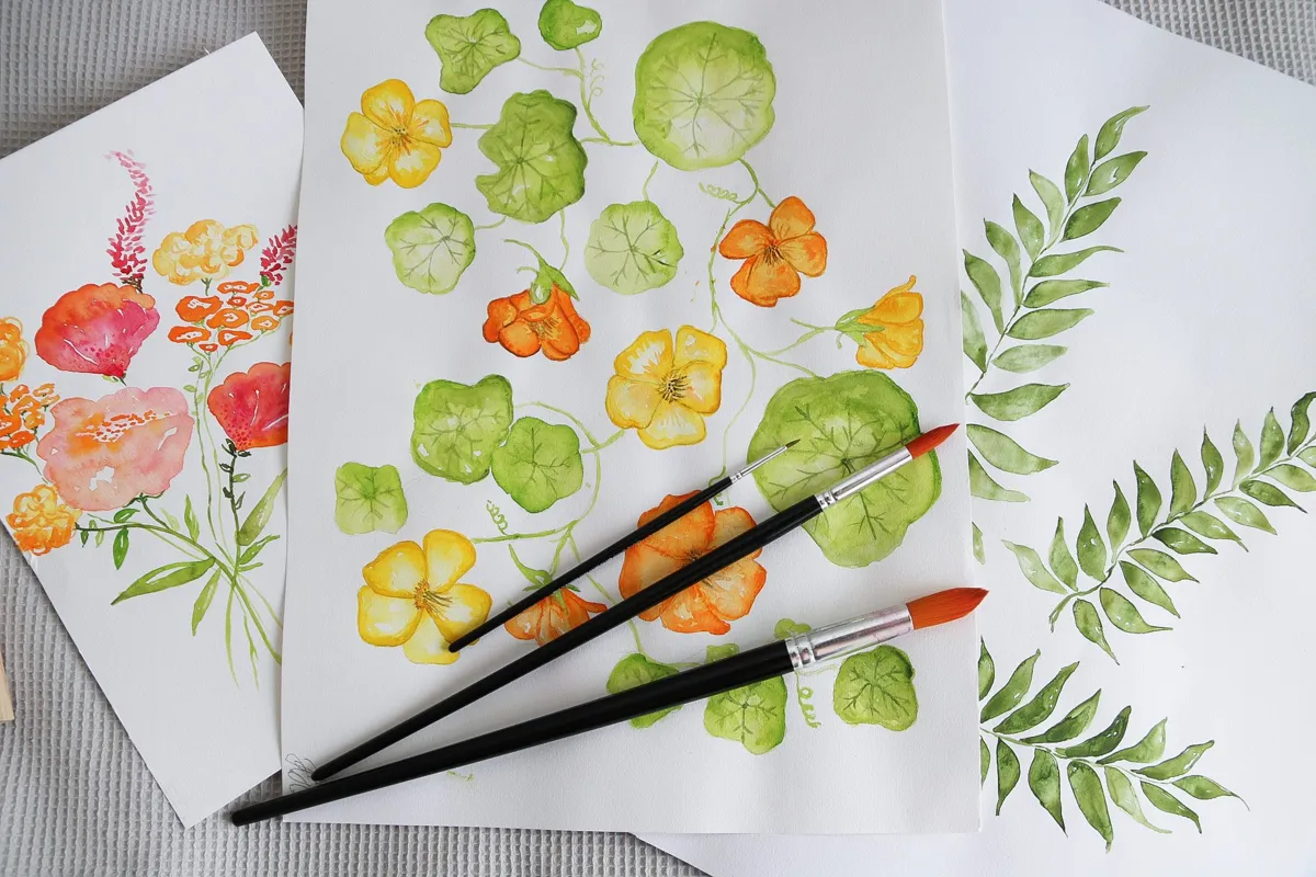 Färgblandning och balans i akvarellmålning